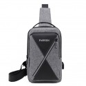 Men's Unisex Sling Shoulder Bag Oxford Cloth Zipper Solid Color Geometric Daily Outdoor Section two solid color gray Section Two Solid Blue One color matching gray One color matching blue