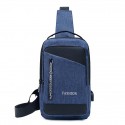 Men's Unisex Sling Shoulder Bag Oxford Cloth Zipper Solid Color Geometric Daily Outdoor Section two solid color gray Section Two Solid Blue One color matching gray One color matching blue