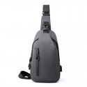 Men's Sling Shoulder Bag Nylon Zipper Solid Color Daily Black Gray Army Green Dark Blue