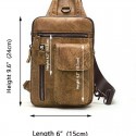 Men's Retro Sling Shoulder Bag Nappa Leather Cowhide Zipper Daily Black Dark Coffee Brown Coffee