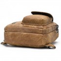 Men's Retro Sling Shoulder Bag Nappa Leather Cowhide Zipper Daily Black Dark Coffee Brown Coffee