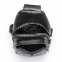 Men's Sling Shoulder Bag Nappa Leather Cowhide Zipper Crocodile Daily Black