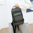 Men's Sling Shoulder Bag Oxford Cloth Zipper Solid Color Daily Going out Green Black Blue Gray