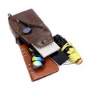 Men's Sling Shoulder Bag PU Leather Zipper Solid Color Daily Going out Office & Career Black Brown