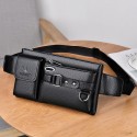men faux leather riding outdoor sport shoulder bag crossbody bag waist bag chest bag