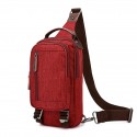 Men's Retro Canvas Bag Sling Shoulder Bag Canvas Zipper Plain Daily Going out Wine Black Gray Army Green