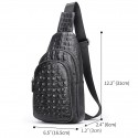 Men's Sling Shoulder Bag Crossbody Bag Nappa Leather Cowhide Zipper Solid Color Vintage Daily Black