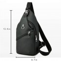 Men's Unisex Sling Shoulder Bag Oxford Cloth Zipper Solid Color Floral Print Daily Office & Career Black Blue Grey