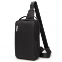 Men's Retro Sling Shoulder Bag Oxford Cloth Zipper Plain Daily Going out Black Gray