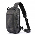 Men's Sling Shoulder Bag Oxford Cloth Zipper Solid Color Daily Going out Black Army Green Royal Blue Rainbow
