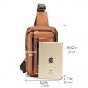 Men's Sling Bags Crossbody Bag Nappa Leather Zipper Solid Color Daily Going out Black Brown