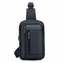 Men's Sling Bags Crossbody Bag Nappa Leather Zipper Solid Color Daily Going out Black Brown