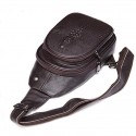 Men's Retro Leather Bag Sling Bags Wallet Sling Shoulder Bag Crossbody Bag Sheepskin Zipper Crocodile Daily Black Coffee