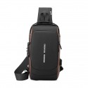 Men's Sling Shoulder Bag Oxford Cloth Nylon Buttons Zipper Solid Color Daily Outdoor Black Blue Gray Brown
