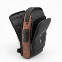 Men's Sling Shoulder Bag Oxford Cloth Nylon Buttons Zipper Solid Color Daily Outdoor Black Blue Gray Brown