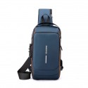 Men's Sling Shoulder Bag Oxford Cloth Nylon Buttons Zipper Solid Color Daily Outdoor Black Blue Gray Brown