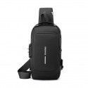 Men's Sling Shoulder Bag Oxford Cloth Nylon Buttons Zipper Solid Color Daily Outdoor Black Blue Gray Brown
