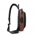 Men's Sling Shoulder Bag Oxford Cloth Nylon Buttons Zipper Solid Color Daily Outdoor Black Blue Gray Brown