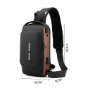 Men's Sling Shoulder Bag Oxford Cloth Nylon Buttons Zipper Solid Color Daily Outdoor Black Blue Gray Brown