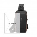 Men's Sling Shoulder Bag Oxford Cloth Nylon Buttons Zipper Solid Color Daily Outdoor Black Blue Gray Brown