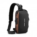 Men's Sling Shoulder Bag Oxford Cloth Nylon Buttons Zipper Solid Color Daily Outdoor Black Blue Gray Brown
