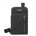 Men's Mobile Phone Bag PU Leather Polyester Solid Color Daily Office & Career Black Gray Brown