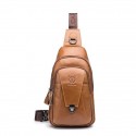 captain niu leather goods men's leather one shoulder messenger chest bag first layer leather fashion multifunctional sports leisure chest bag