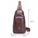 captain niu leather goods men's leather one shoulder messenger chest bag first layer leather fashion multifunctional sports leisure chest bag