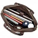 Men's Retro Leather Bag Handbags Laptop Bag Briefcase Top Handle Bag Nappa Leather Cowhide Zipper Daily Black Coffee