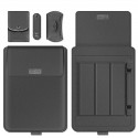 Unisex Laptop Bag PU Leather 4 Pieces Purse Set Solid Color Daily Office & Career Rose Gold Green Black Grey