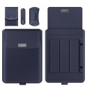 Unisex Laptop Bag PU Leather 4 Pieces Purse Set Solid Color Daily Office & Career Rose Gold Green Black Grey