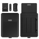 Unisex Laptop Bag PU Leather 4 Pieces Purse Set Solid Color Daily Office & Career Rose Gold Green Black Grey