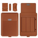Unisex Laptop Bag PU Leather 4 Pieces Purse Set Solid Color Daily Office & Career Rose Gold Green Black Grey