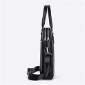 Men's Handbags Laptop Bag Briefcase Top Handle Bag Nappa Leather Cowhide Zipper Daily Black
