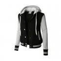 Men's cross-border new hooded baseball shirt ladies jacket slim cardigan short hooded long-sleeved sports sweater outdoor / winter