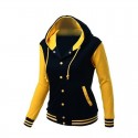 Men's cross-border new hooded baseball shirt ladies jacket slim cardigan short hooded long-sleeved sports sweater outdoor / winter