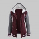 Men's cross-border new hooded baseball shirt ladies jacket slim cardigan short hooded long-sleeved sports sweater outdoor / winter