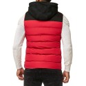 Men's 2022 autumn and winter new men's fashion solid color hooded cotton vest vest Korean version slim warm cotton vest