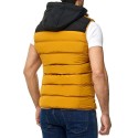 Men's 2022 autumn and winter new men's fashion solid color hooded cotton vest vest Korean version slim warm cotton vest
