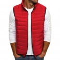 Men's lightweight Padded Coat Autumn Winter Light Down Fashion Short Thermal Vest Sleeveless Stand Collar Down Jacket