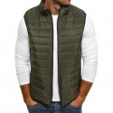 Men's lightweight Padded Coat Autumn Winter Light Down Fashion Short Thermal Vest Sleeveless Stand Collar Down Jacket