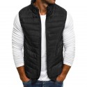 Men's lightweight Padded Coat Autumn Winter Light Down Fashion Short Thermal Vest Sleeveless Stand Collar Down Jacket