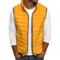 Men's lightweight Padded Coat Autumn Winter Light Down Fashion Short Thermal Vest Sleeveless Stand Collar Down Jacket
