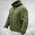 Men's  Outdoor warm liner fleece jacket cold-proof warm jacket wind hooded solid color hooded jacket