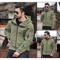 Men's  Outdoor warm liner fleece jacket cold-proof warm jacket wind hooded solid color hooded jacket