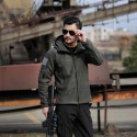 Men's  Outdoor warm liner fleece jacket cold-proof warm jacket wind hooded solid color hooded jacket